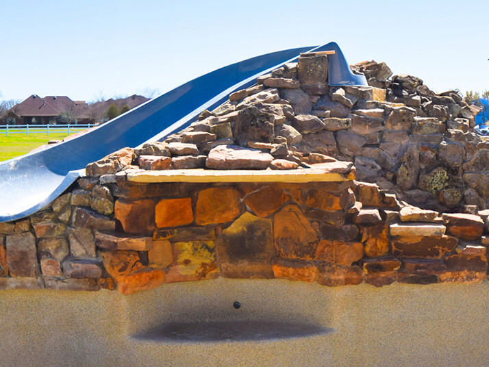 swimming pool with slide